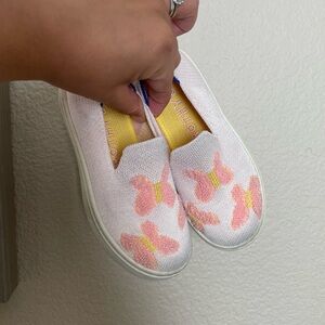 Rothy’s Pink Butterfly Slip-On Shoes Girls 10c